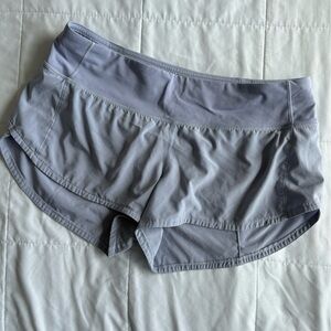 Lululemon Speed Up 2.5” Light Gray Athletic Shorts